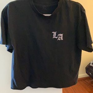 Women’s small “Made in Los Angeles” crop black tee